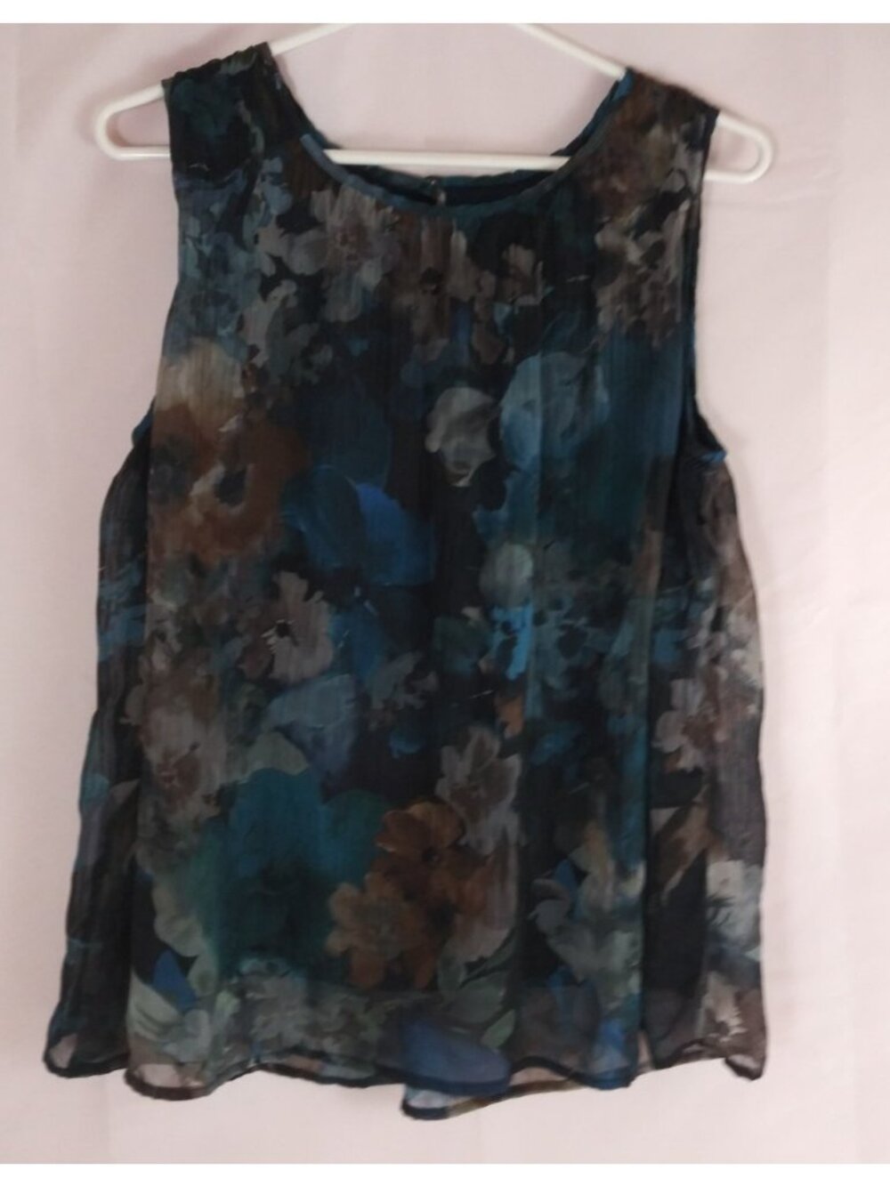 Christopher & Banks Women's Floral Lined Sleeveless Blouse Size Medium